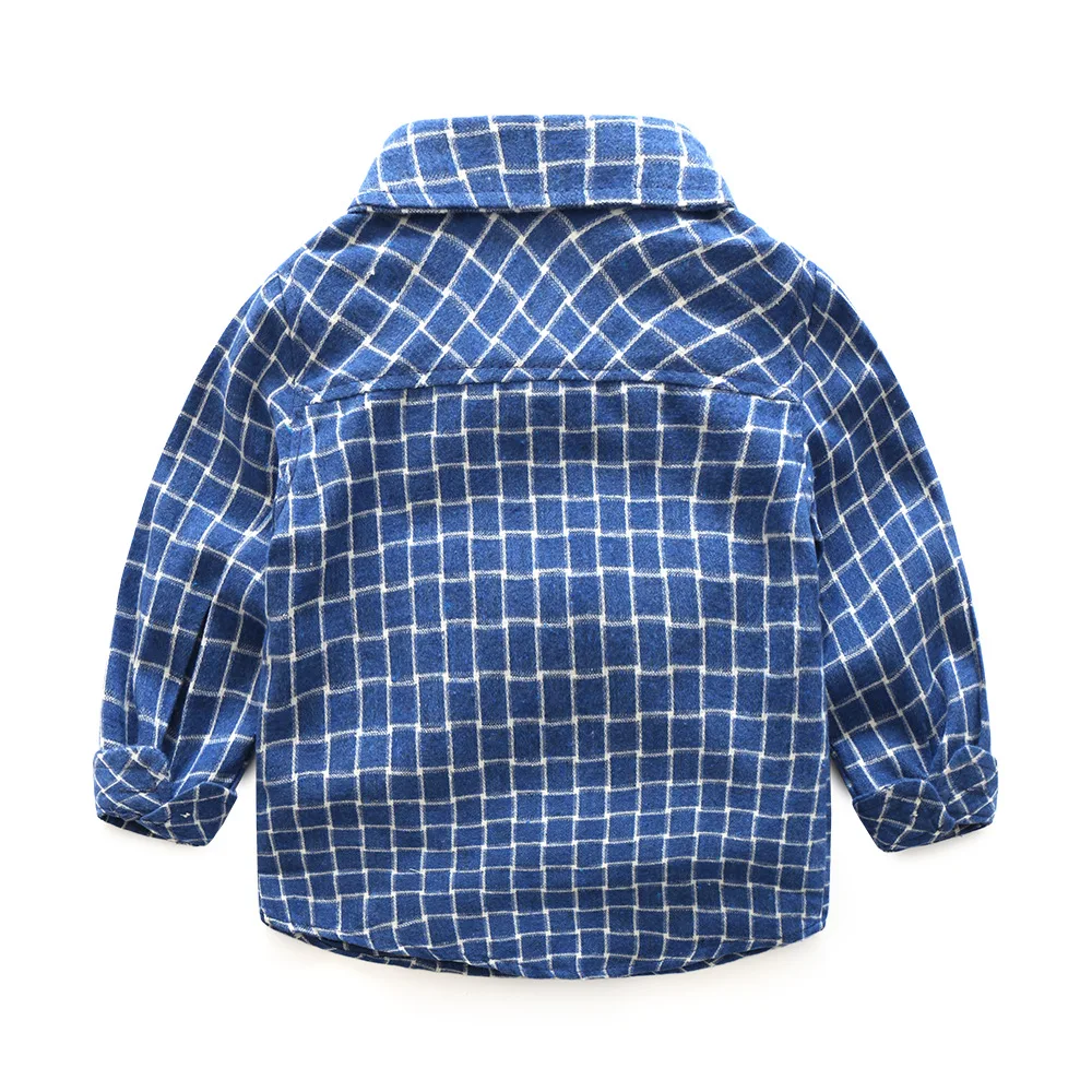 Kimocat new Baby boy's plaid shirt for children in autumn style children's cotton long-sleeve baby clothes | Детская одежда и