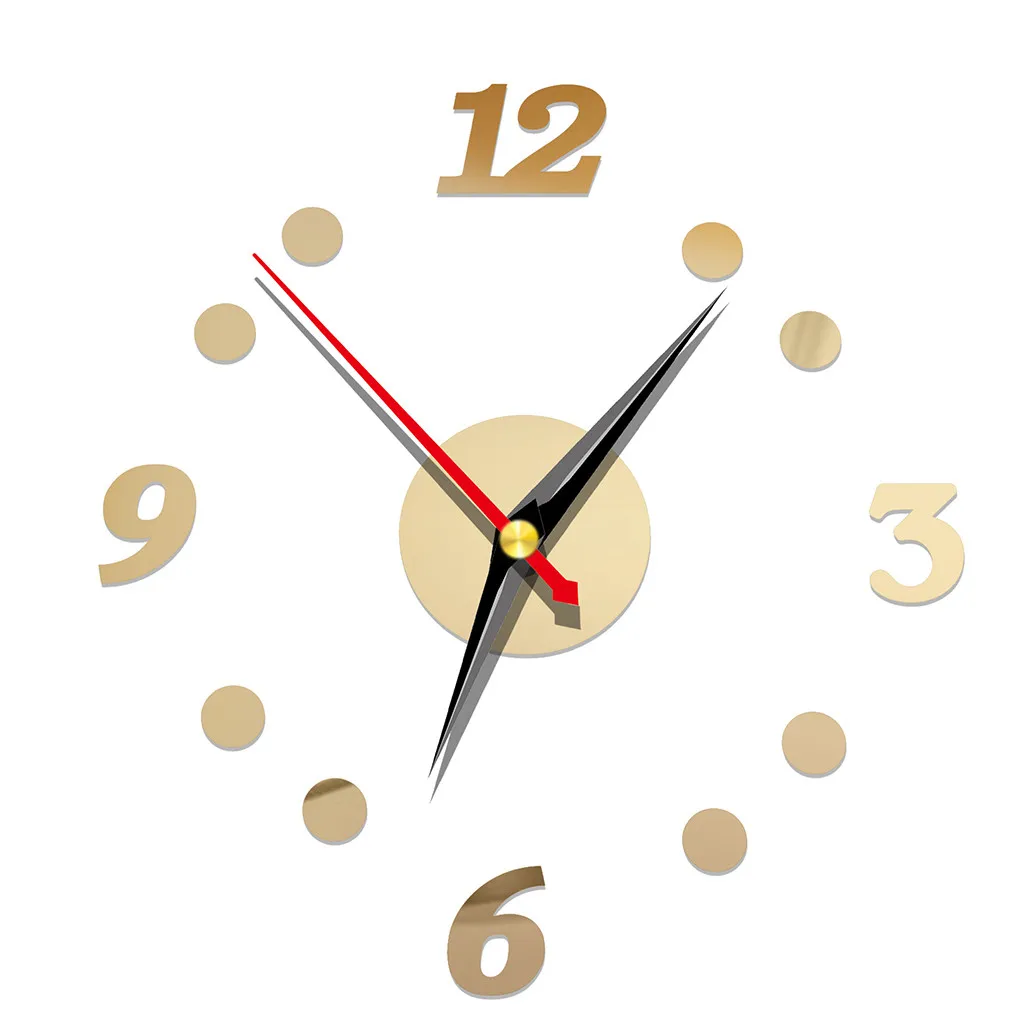Новинка 2019 часы настенные Horloge 3d Diy акриловые зеркальные наклейки украшение дома