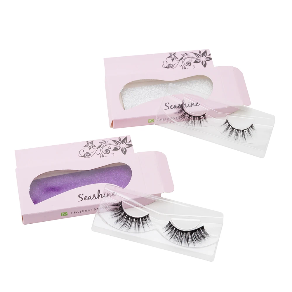 

Seashine New 3d mink lashes natural long makeup false eyelashes Wholesale 10mm eyelash glue cosmetic beauty faux Free Shipping