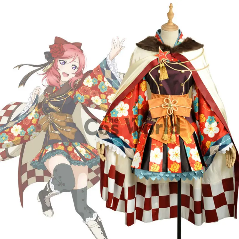 

Love Live School Idol Project Nishikino Maki Flower Tops Stripes Kimono Yukata Dress Uniform Outfit Anime Cosplay Costumes