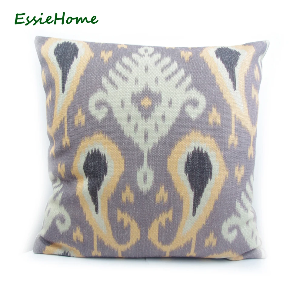 Чехол для подушки ESSIE HOME с фиолетовым узором пейсли ручной принт винтажный Декор