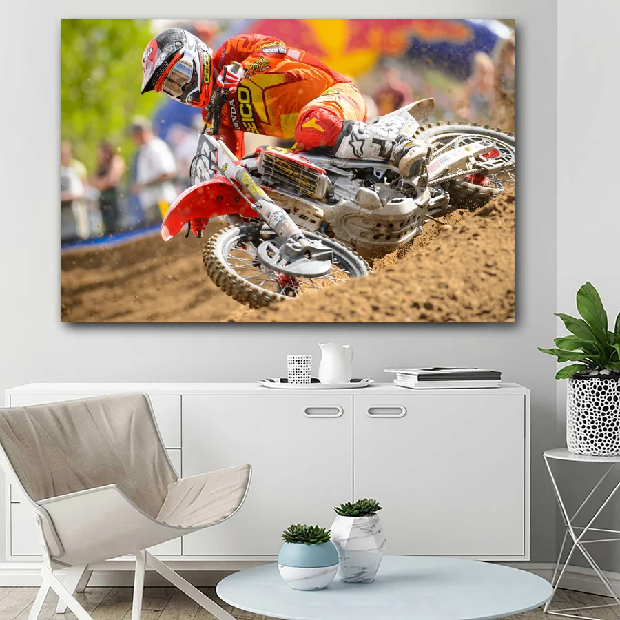 Dirtbike Мотокросс Гонки гоночный мотоцикл обои настенный художественный постер