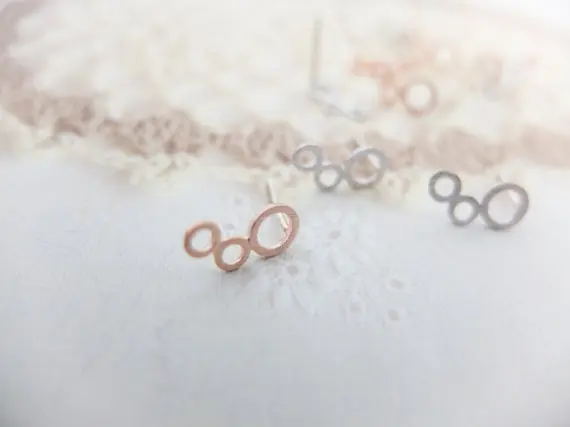 

Fashion Rose Gold Earrings Three circle earrings Jewelry For Women