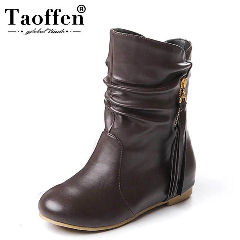 Женские низкие ботинки taofen теплые зимние на плоской подошве размер 33 43 P1880|snow