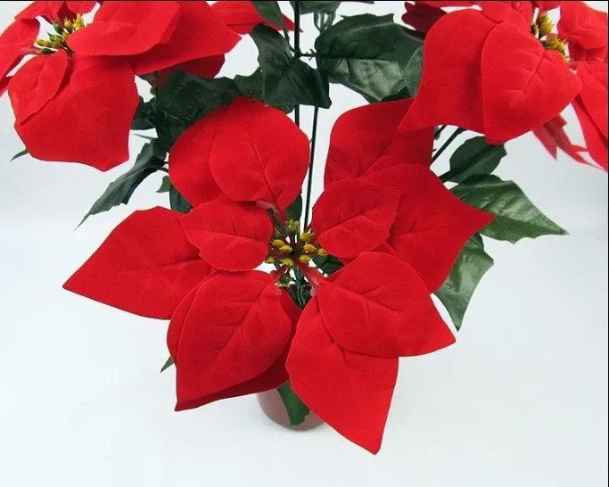 Имитация бонсай 1 букет Poinsettia Posy Декоративные Искусственные Рождественские цветы искусственный горшок растения домашний декор(без цветочного горшка