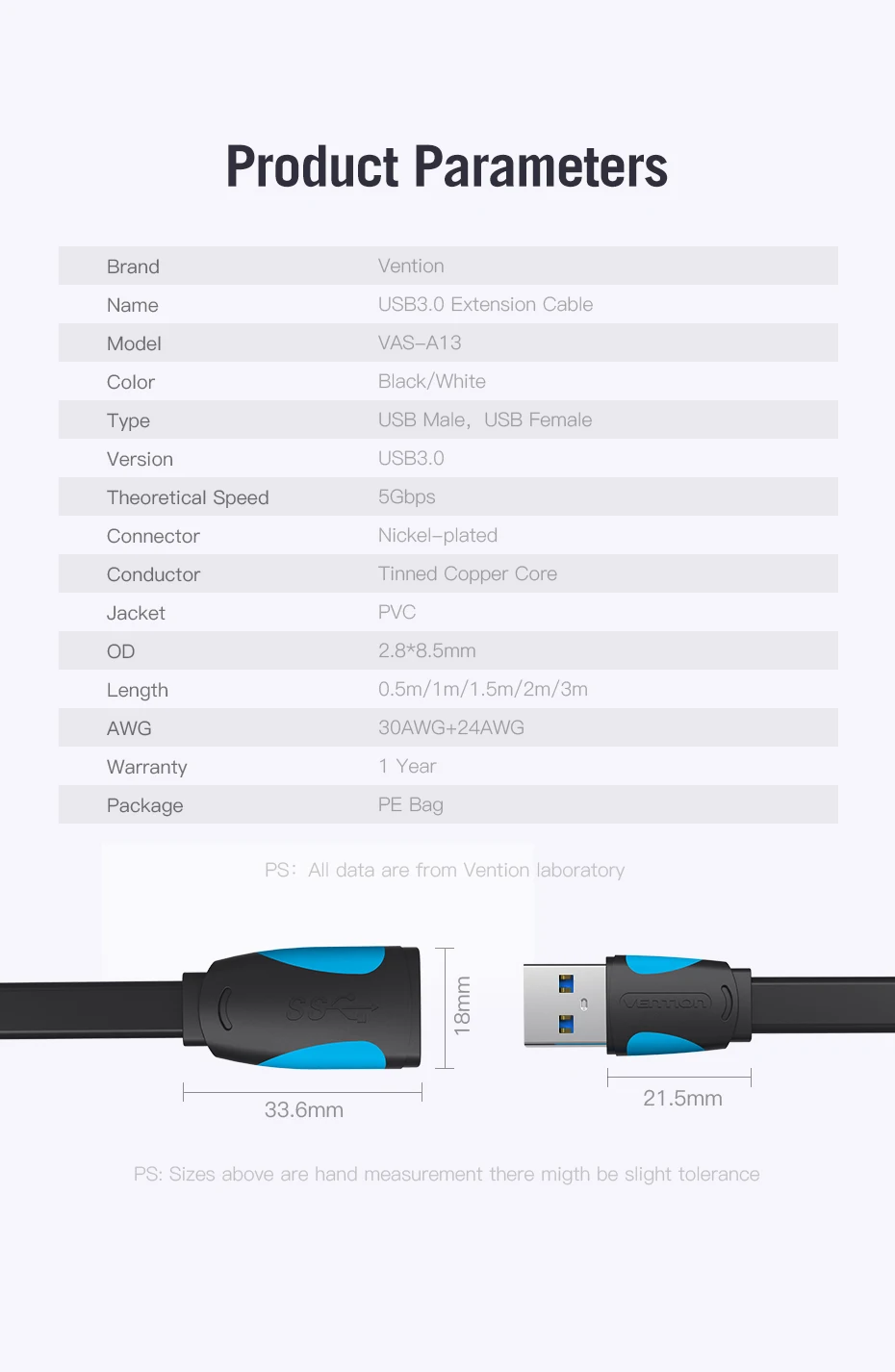 Кабель Vention USB 3,0, Суперскоростной USB кабель-удлинитель «Папа-мама», 0,5 м, 1 м, 1,5 м, 2 м, 3 м, USB кабель-удлинитель для передачи данных и синхронизации