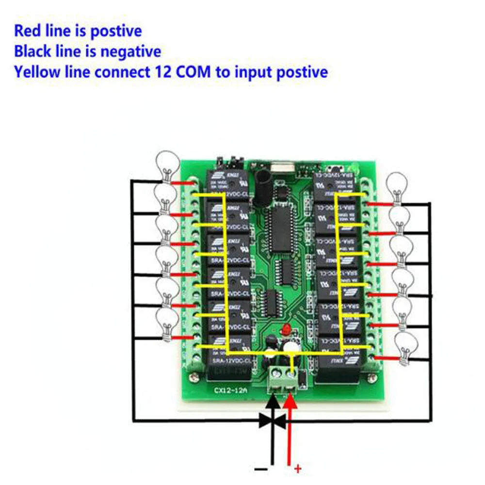 DC 12V 24V 12CH RF беспроводной переключатель системы дистанционного управления