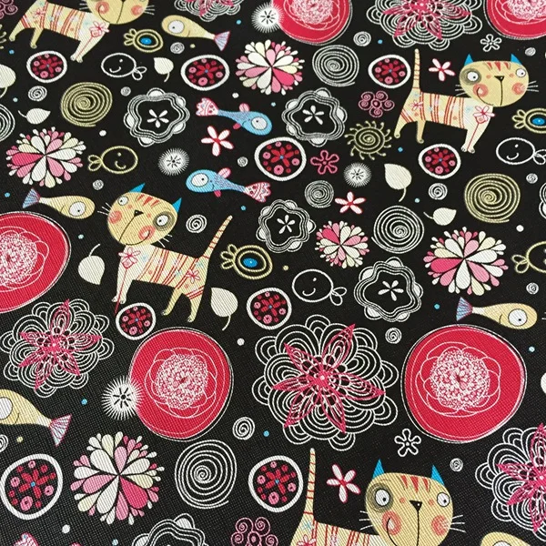 Искусственный искусственная кожа 50*135 см Kawaii Мультфильм искусственная кожа с тиснением лист для самостоятельного пошива одежды сумки узел-бант Декор