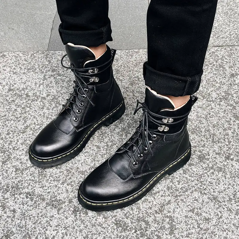 Забавные женские ботильоны сезон осень-зима новые модные ботинки из натуральной