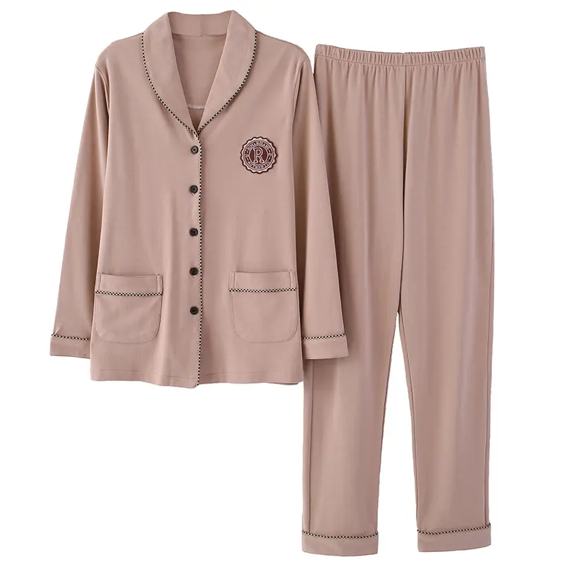 CherLemon/пижамный комплект из хлопка премиум класса для пар Мужская одежда сна с