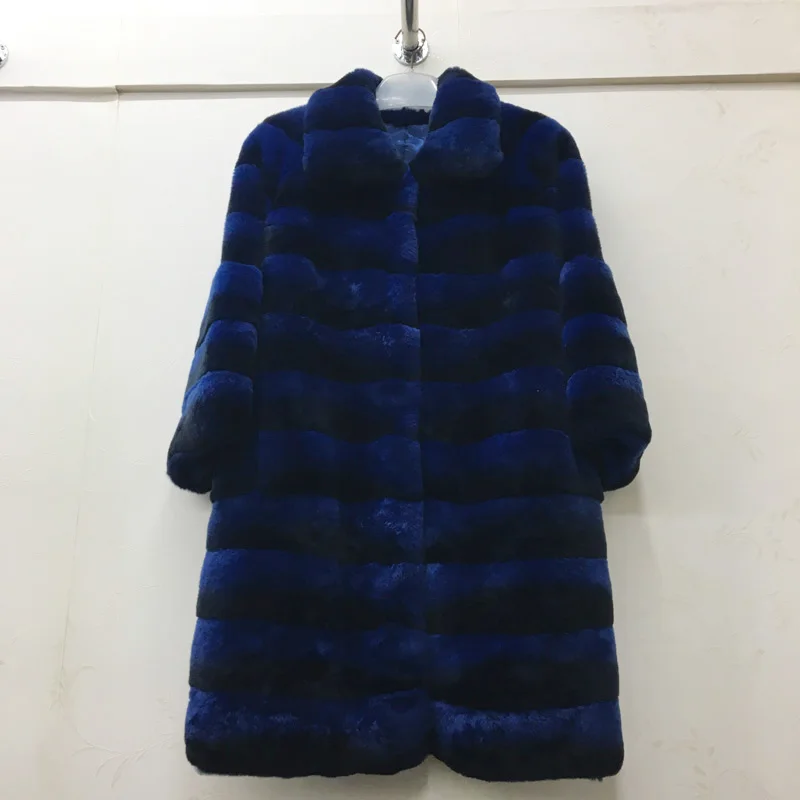 2021 Лидер продаж натуральный с мехом кролика Женские настоящие кожаные пальто