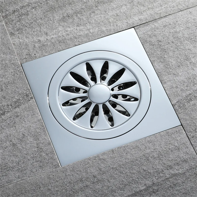 High Quality Brass Shower Kitchen Floor Drain Anti-odor Deodorization Type Square Bathroom | Обустройство дома