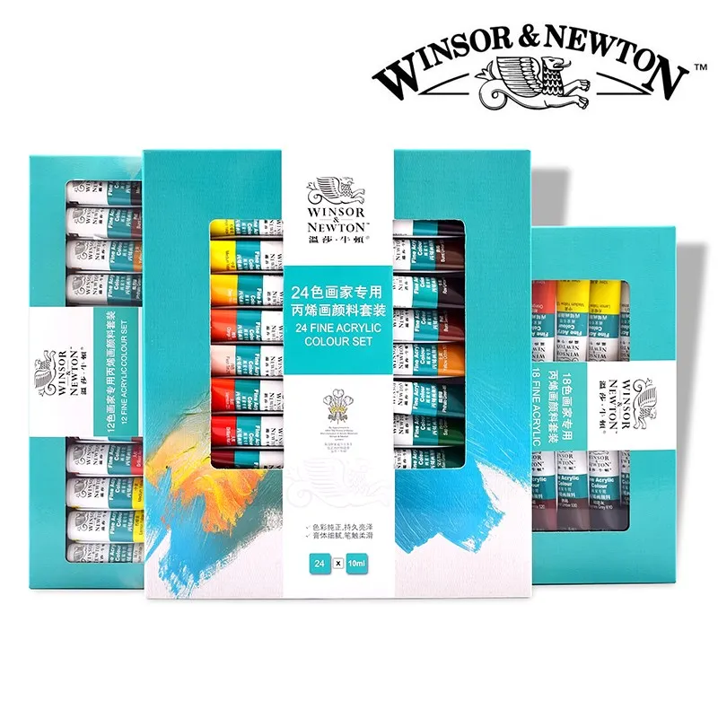 WINSOR & NEWTON 24/18/12 цвет 12 мл акриловый пигмент набор Ткань Текстиль краска ярко ed