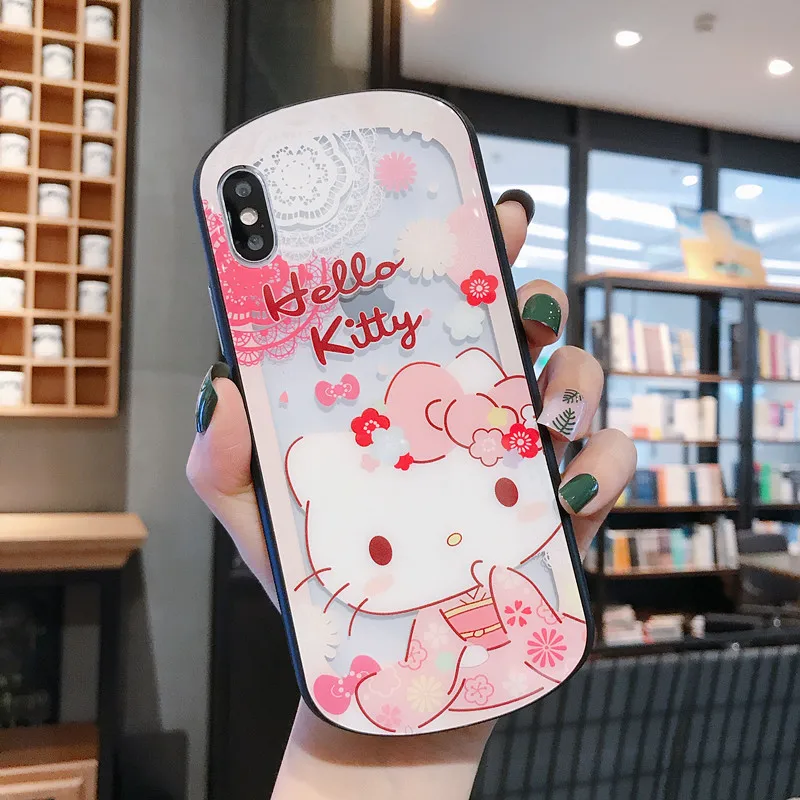 Для iphone 11 Pro Max прозрачный стеклянный милый котенок Модный чехол для телефона для iphone 6 6s 7 plus 8 plus X XR XS MAX чехол