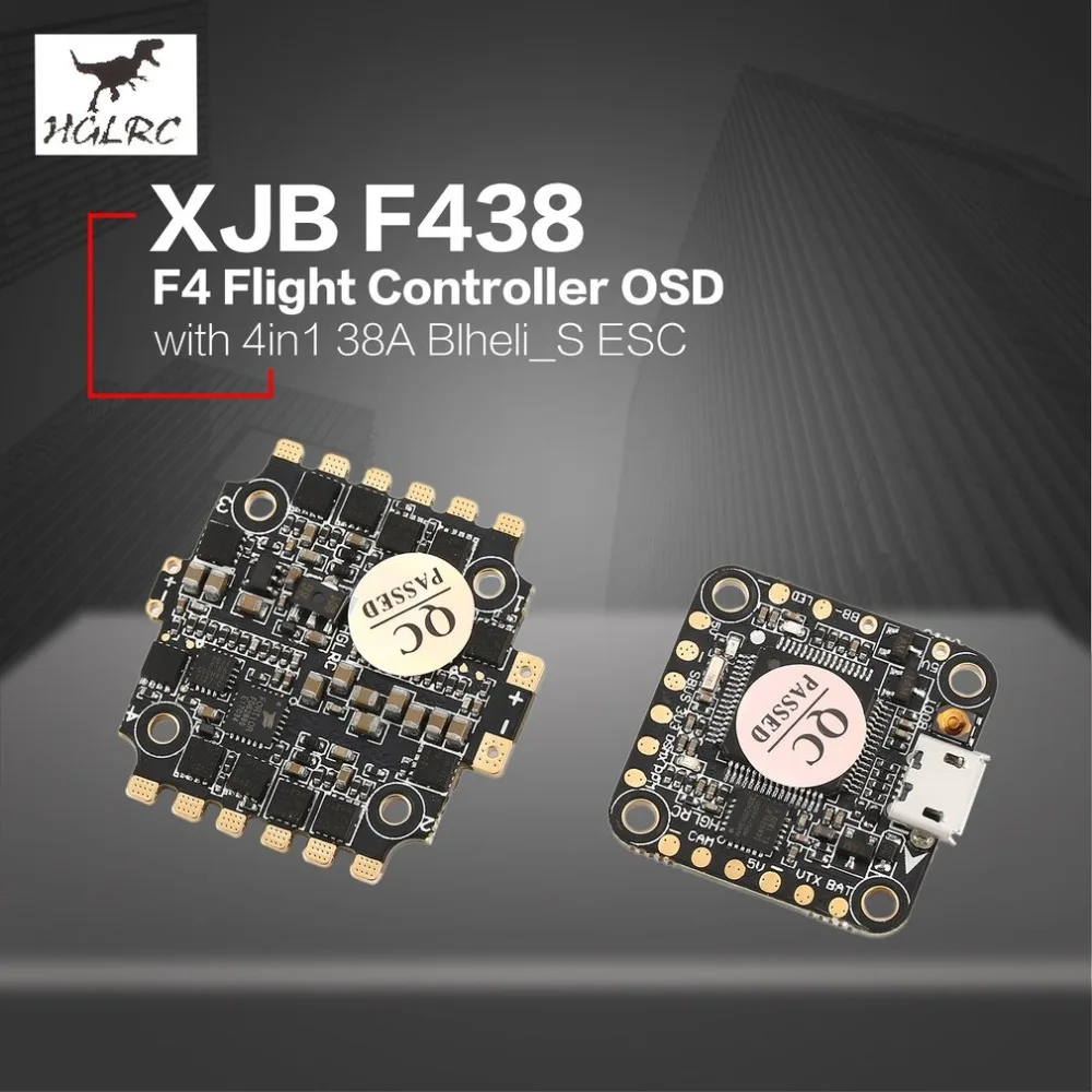 HGLRC XJB F4 башня Полетный контроллер Betaflight OSD 2-4S 4в1 Blheli_S ESC для 65 мм-250 мм RC гоночный