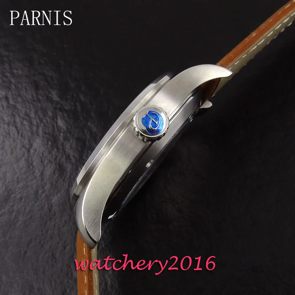 44 мм паринс черный циферблат нержавеющая сталь чехол сапфировое стекло Дата