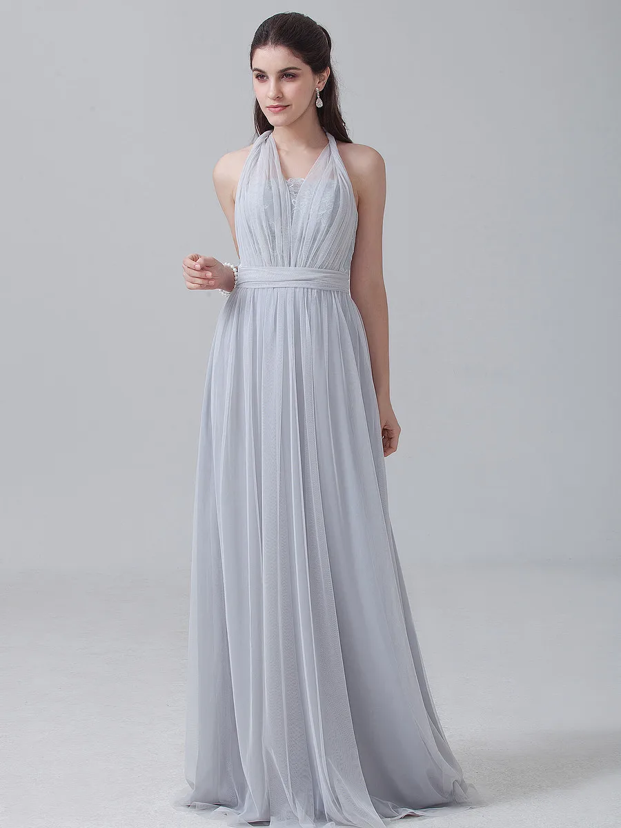 Дешевые кабриолет платья для подружек невесты до 60 тюль длинные серебряные