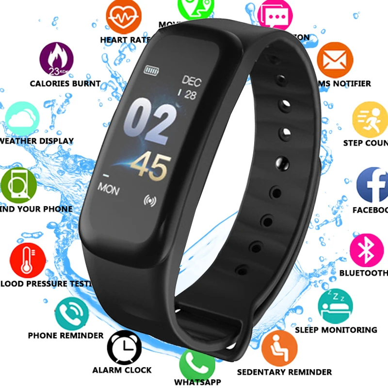 2019 C2 плюс браслет Smart band Цвет Экран Водонепроницаемый сердечного ритма