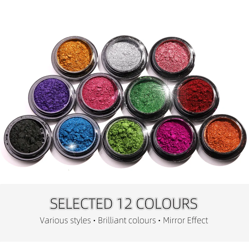 Women Nail Art DIY Design Mirror Glitter Powder Nails Chrome Metallic Manicure Pigment Professional Beauty | Красота и здоровье
