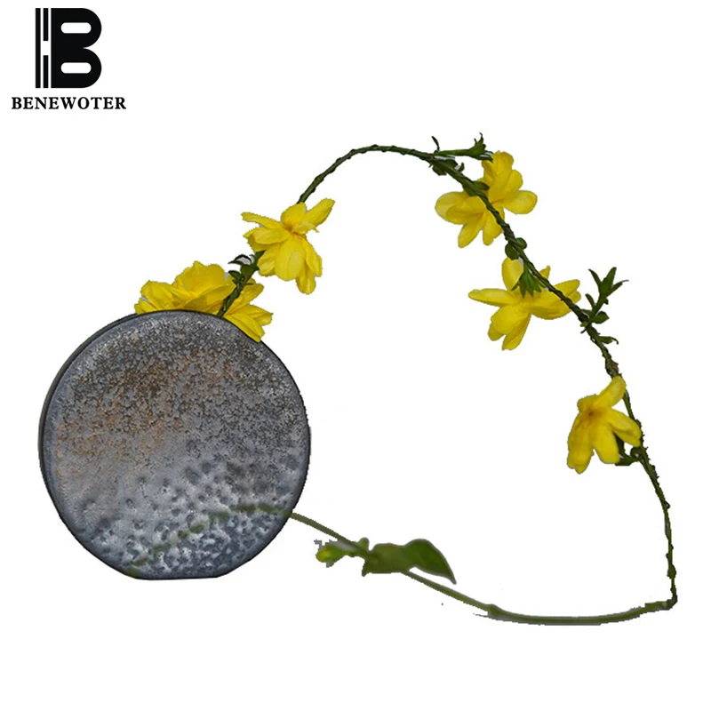 Винтажная грубая керамика ваза с ржавчиной и глазурью Zen Цветочная композиция