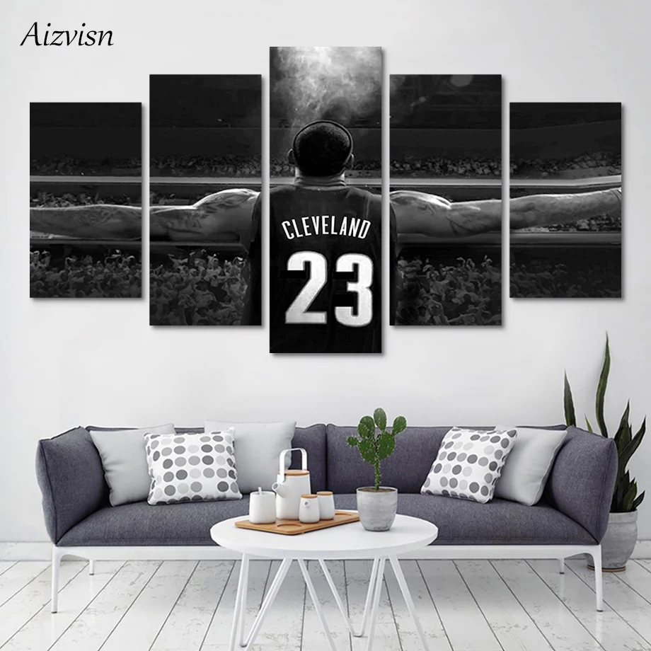 Aizvisn настенная Современная живопись NBA Lebron James Холст Картина Печать постер декор