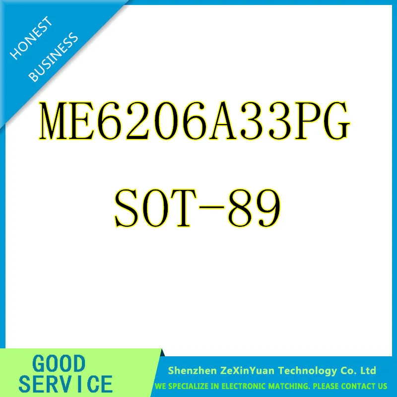 100 шт./лот ME6206A33PG ME6206-3.3V 6206A-3.3V SOT89 микросхема стабилизатора напряжения |