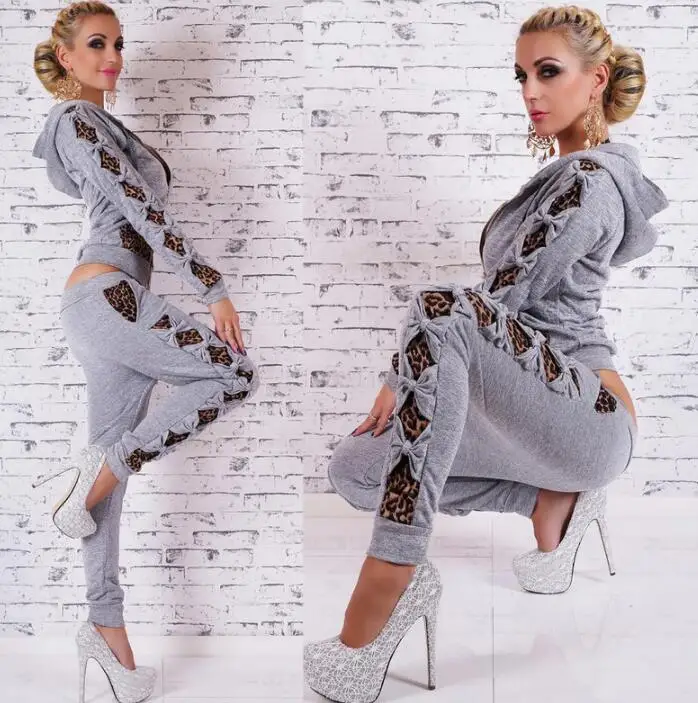 Повседневный женский спортивный костюм с пайетками в стиле пэчворк комплект из 2