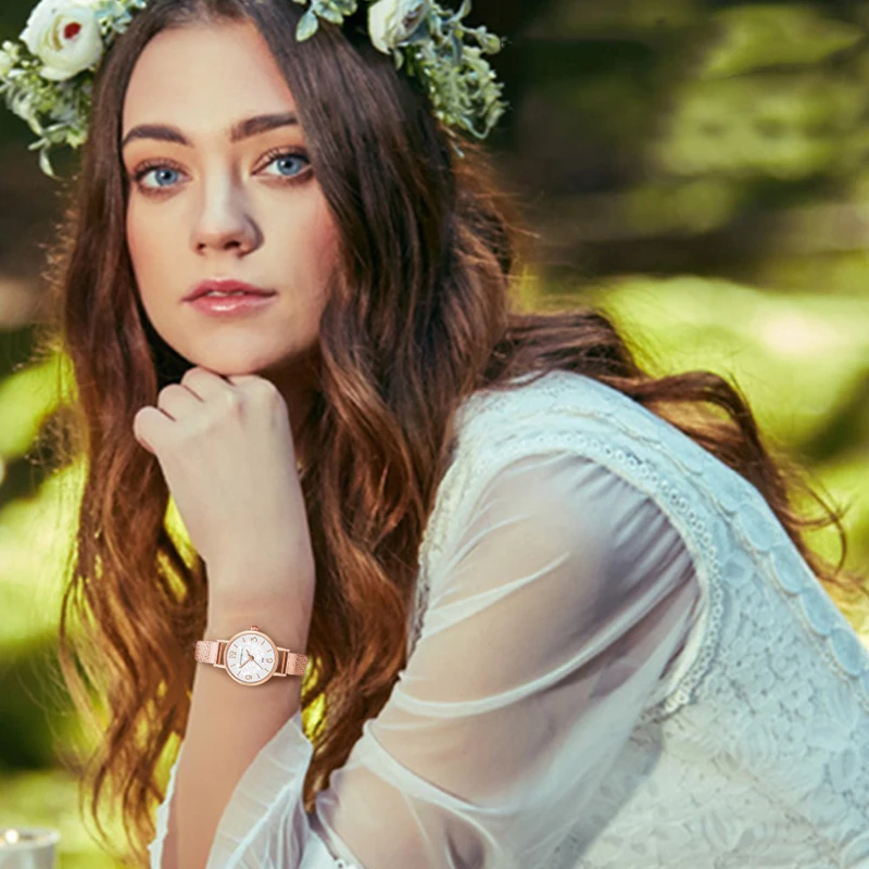 Изысканные кварцевые часы с узором Fower роскошные простые классические