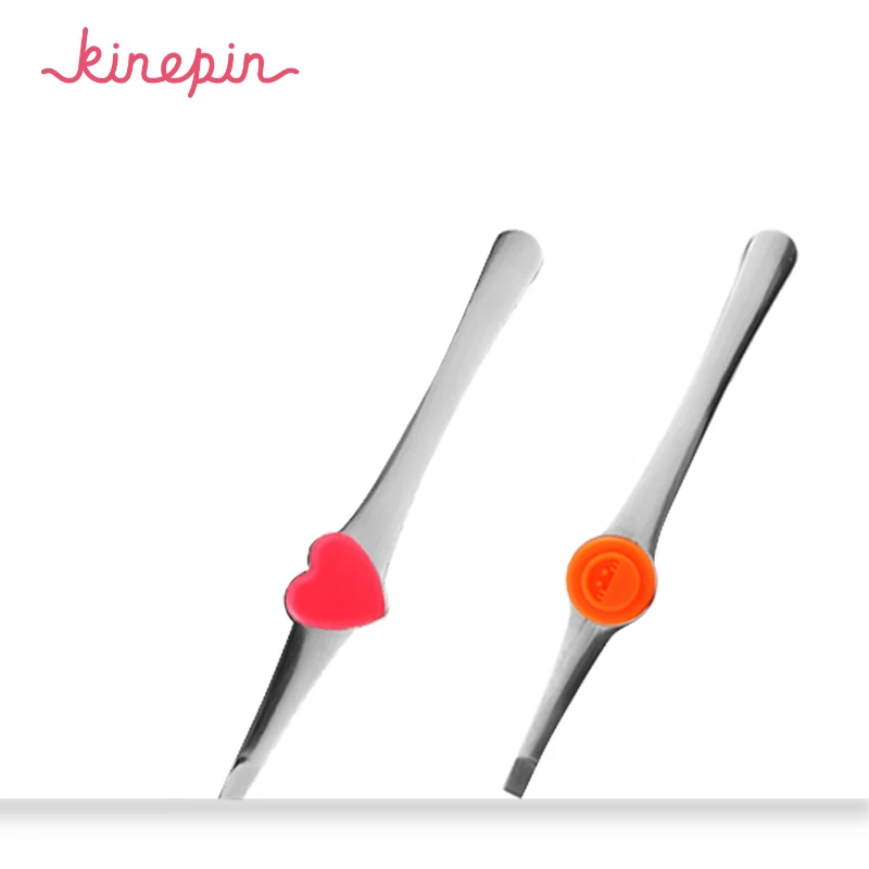 KINEPIN Пинцет для удаления волос с нескользящей ручкой, пинцет для удаления волос на лице из нержавеющей стали, пинцет для бровей, инструмент для макияжа