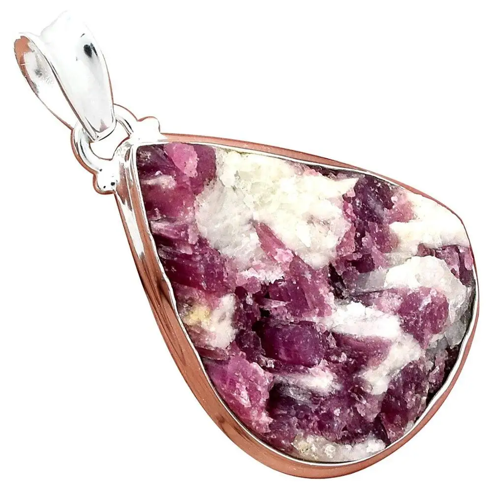 

Lovegem Genuine PINK TURMULINE QUARTZ Pendant 925 Sterling Silver,47mm, AP2019