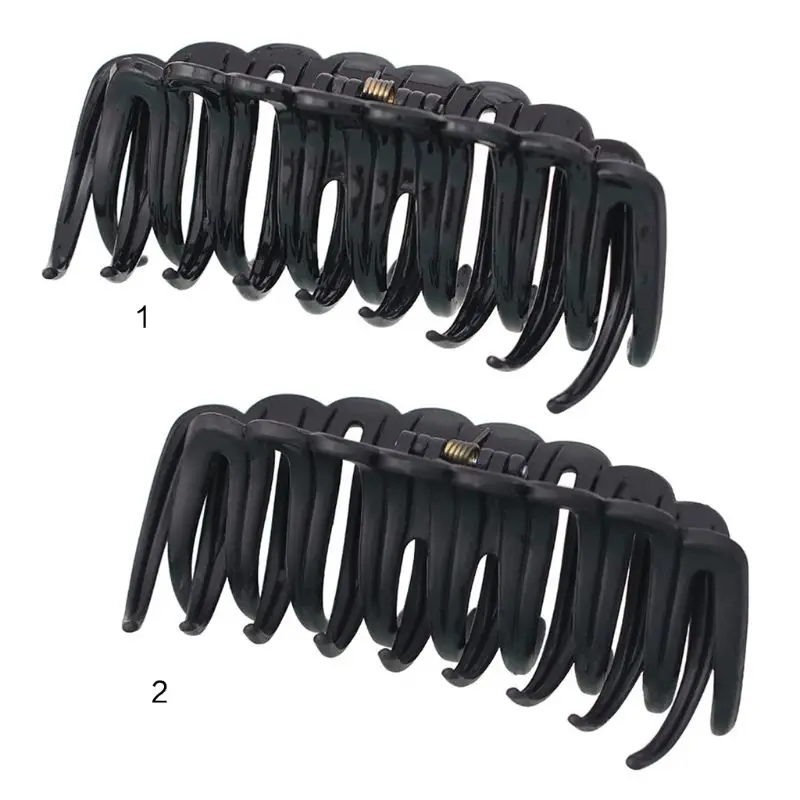 

Women Lady Large Thick Jumbo Hair Clip Scrub Black Claw Ponytail Holder Clamp Geometric Simple Shower Spring Banana Hairclip