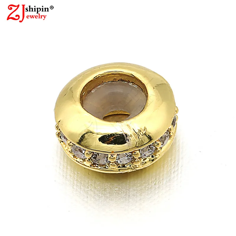 Новый Шарм бусина 8 мм с микро инкрустацией из фианита аксессуары для ювелирных