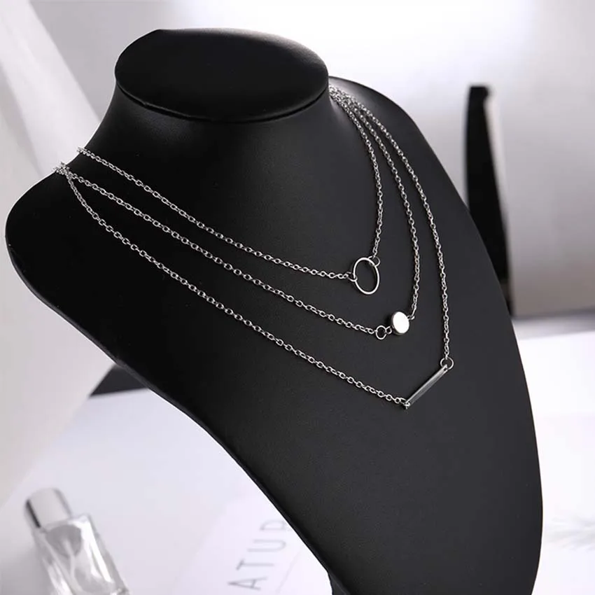 Лидер продаж модное массивное многослойное ожерелье многоэлементные