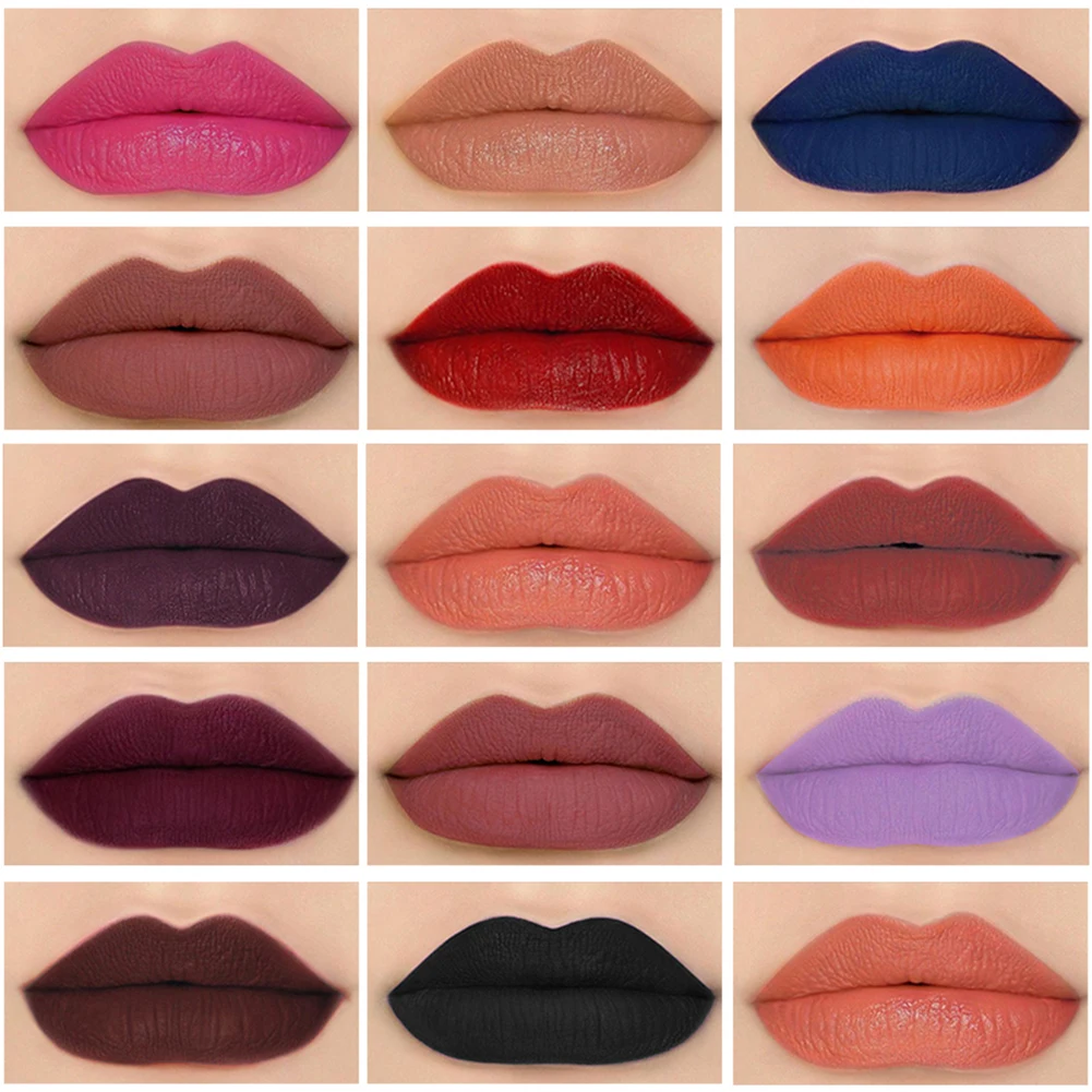 PHOERA 14 Colors Long-lasting Matte Lipstick Set Waterproof Moisturizing Non-Stick Cup Does Not Fade Lip Maquillaje TSLM2