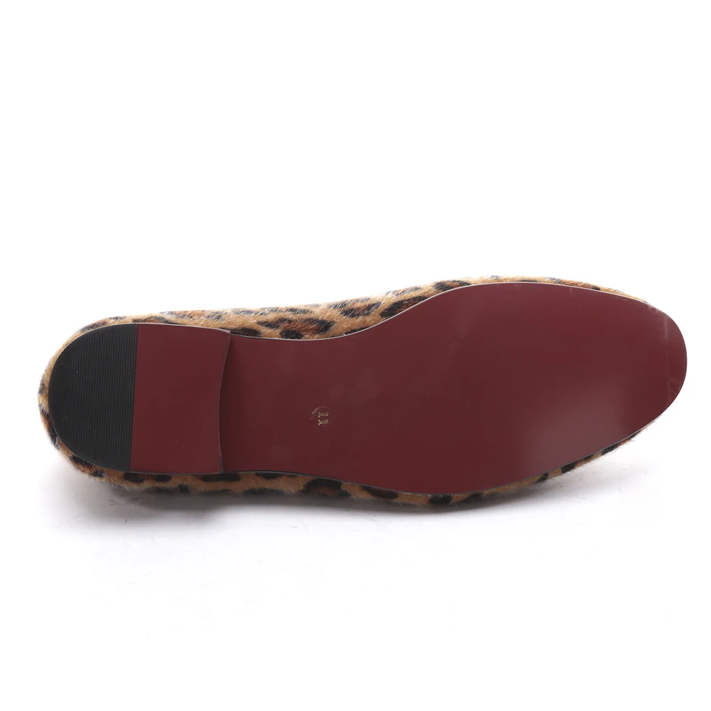 Jeder Schuh/Новое поступление мужские леопардовые бархатные туфли ручной работы с