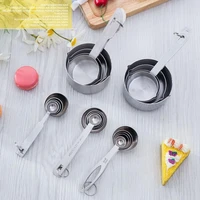 stainless steel baking measuring spoon long handled metal seasoning spoon powder kitchen measuring spoon scale set