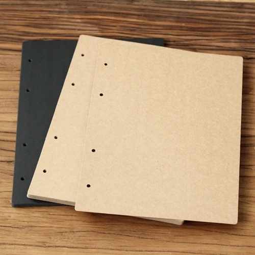Большая горизонтальная 3 отверстия 21,5*15,5 см Крафт черная карта для Diy Фотоальбом Замена внутреннего ядра 28 листов 56 P Скрапбукинг бумаги