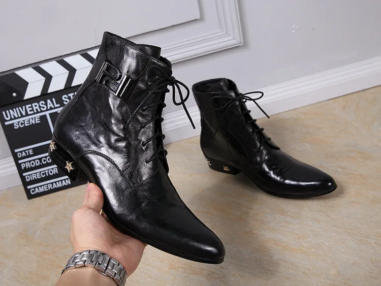 Острым кожаные сапоги полусапожки ботинки martin модные тенденции из натуральной