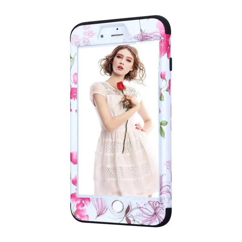 YOKIRIN для iphone 8 Plus/X Силиконовый чехол цветок 3 в 1 жесткий Пластик спереди назад