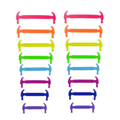 multicolor 16 шт./лот, креативные силиконовые шнурки для мужчин и женщин, модные эластичные шнурки для тренировок, шнурки для обуви - Цвет: multicolor