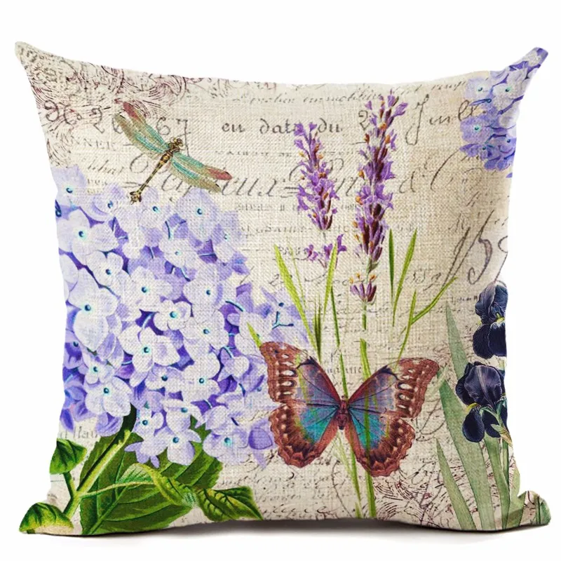 Новое поступление Ретро Цветы и бабочки чехлы на декоративные подушки диван
