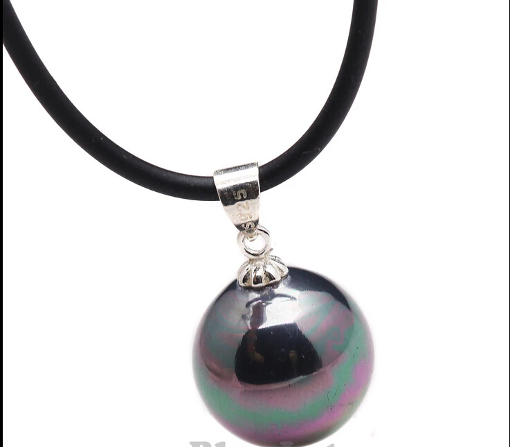 8-20 мм черная Морская раковина жемчужное ожерелье из черной резины 925 серебро