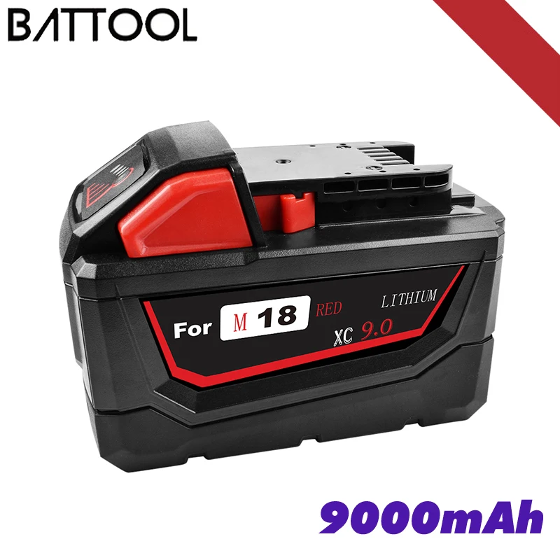 

BATTOOL 9.0Ah Li-ion Tool Battery for Milwaukee M18 48-11-1815 48-11-1850 Repalcement M18 Battery 2646-20 2642-21CT