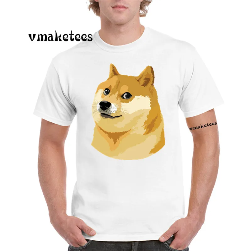 Shaba Inu белая футболка с коротким рукавом и круглым вырезом Doge Deus God Dog фитнес