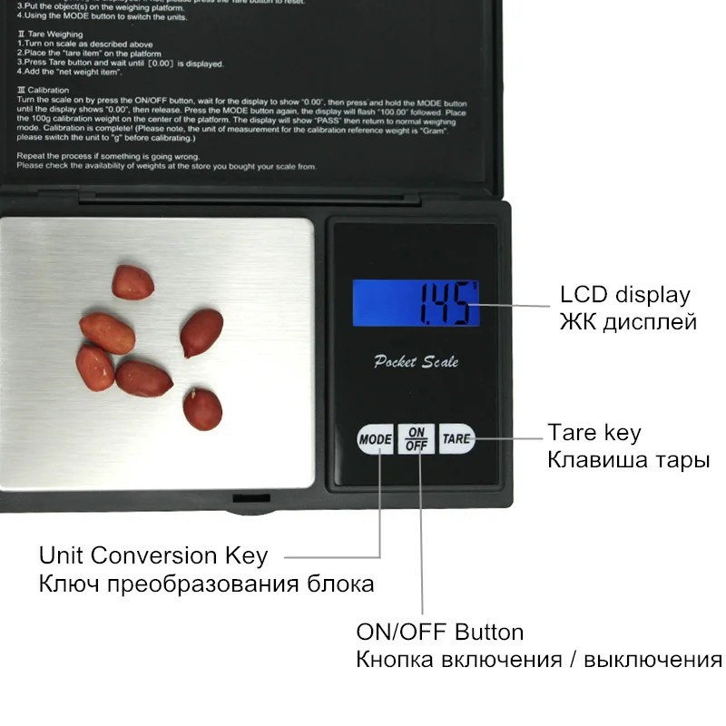 Digital 1000g 0.1g Electronic Scale Jewelry Gold Balance Weight Gram LCD display Mini Pocket 1kg 30%off | Инструменты