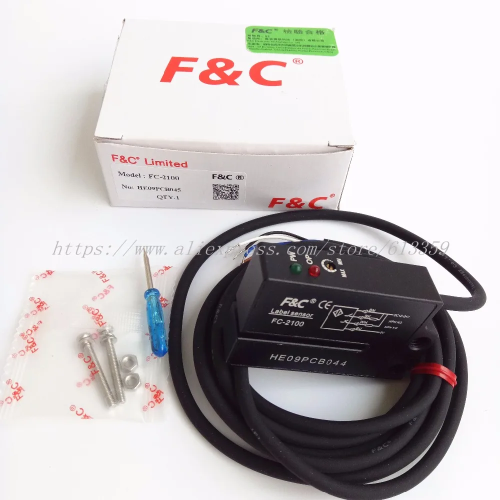 FC-2100 FC-2100P F& C датчик этикетки 4 провода без NC электрическая этикетка детектор Фото Датчик