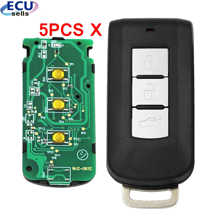 5 шт. X 3 кнопки умный дистанционный брелок FSK433MHz 7952 чип для Mitsubishi с аварийным ключом