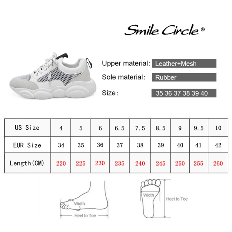 Smile Circle/2019 г. весенние женские кожаные кроссовки со шнуровкой на толстой плоской