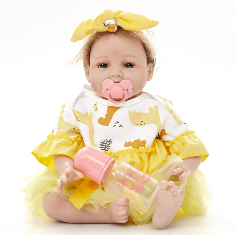 LEOOFU 55 см Детские Силиконовые куклы модель тела reborn для маленьких девочек