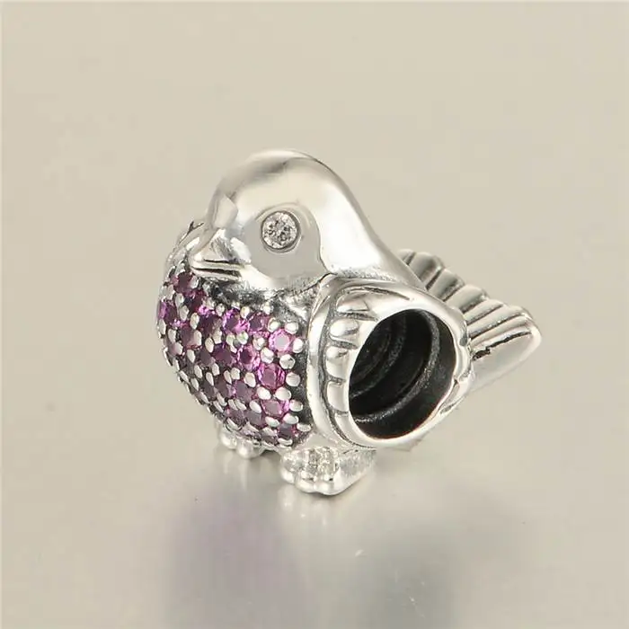 Подвески в виде животных Robin с красным и прозрачным фианитом подвеска птицы